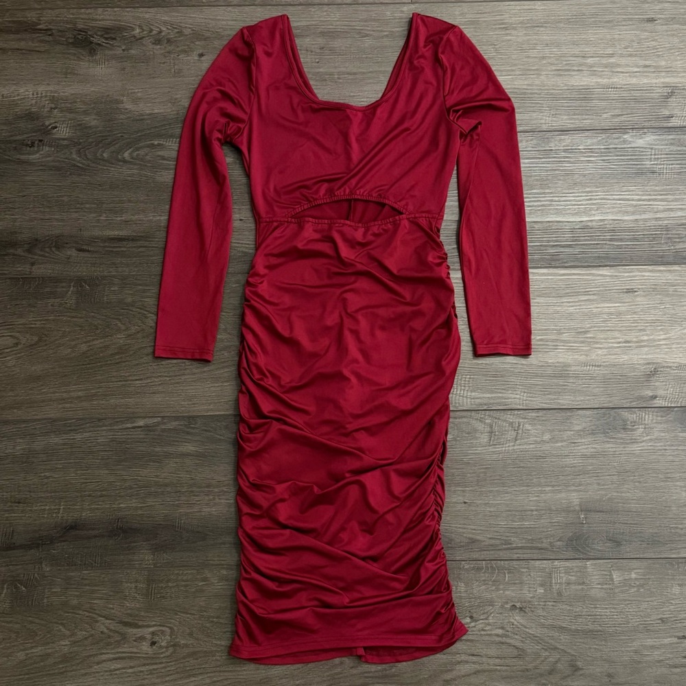 Long Sleeve Hollow Out Bodycon Pencil Dress for Women NWOT